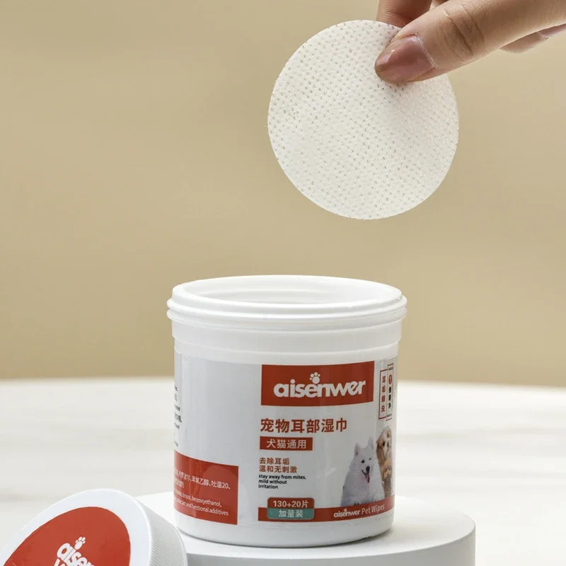 150 шт. салфетки для собак кошачьих глаз нежные чистки ушей удаления пятен от