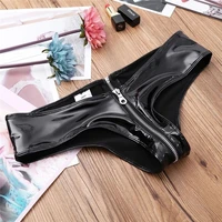 new womens pvc mirror lacquered leather sexy zipper bright split thong mini shorts pole dance