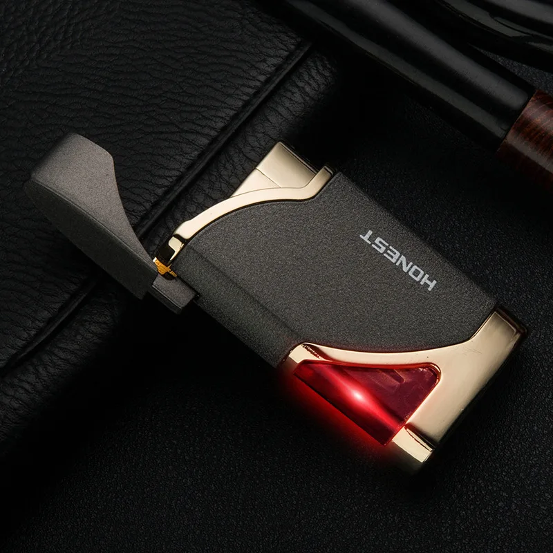 

New Inflatable Ultra-thin Windproof Lighter with Light Mini Personality Creative Boutique Fashion Red Fire Igniter