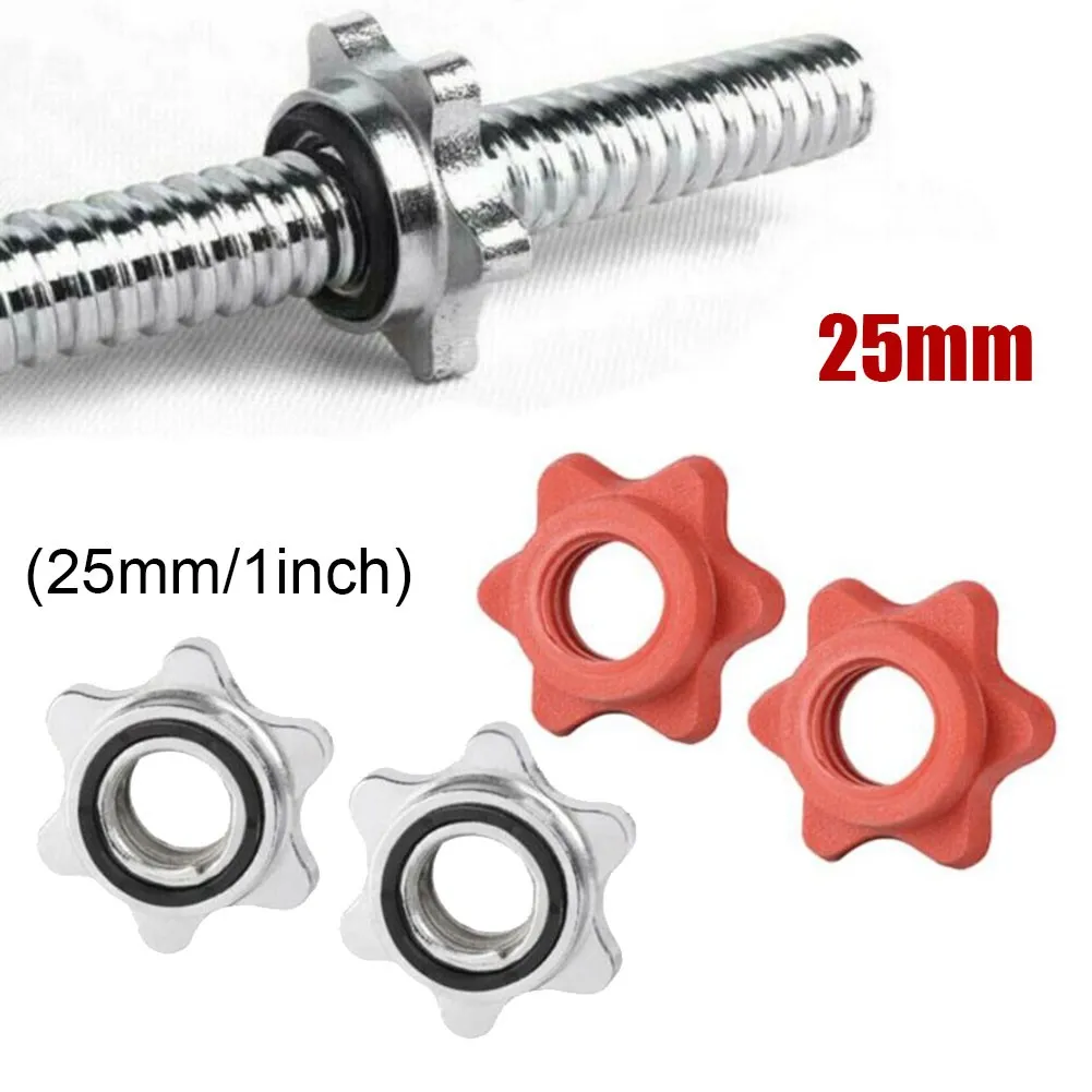 

1 Pair Safety Locks 25mm Dumbbell Nut Weight Check Nuts Barbell Bar Clips Spin Lock Screw Dumbbell Spinlock Collars Fitness Part