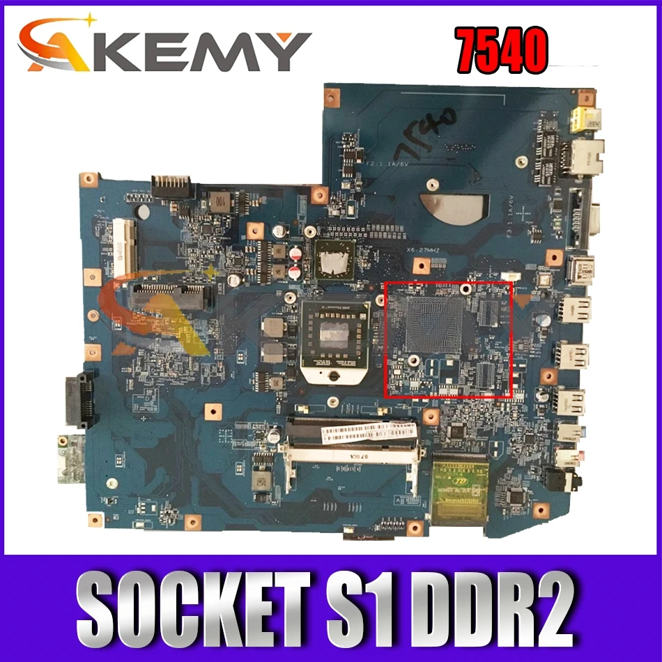 

AKEMY MBPJD01001 MBP.JD01.001 Main board For Acer aspire 7540 Laptop Motherboard 48.4FP02.011 Socket S1 ddr2 free cpu works