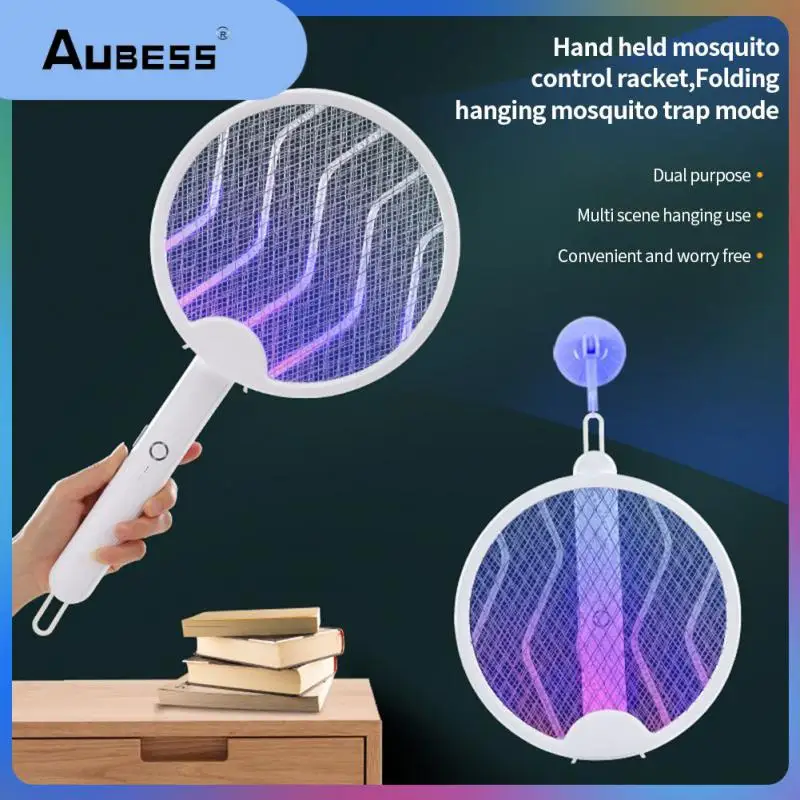

Summer Fly Swatter Trap Handheld Usb Rechargeable Electric Mosquito Killer Foldable Bug Zappers Pest Control Products