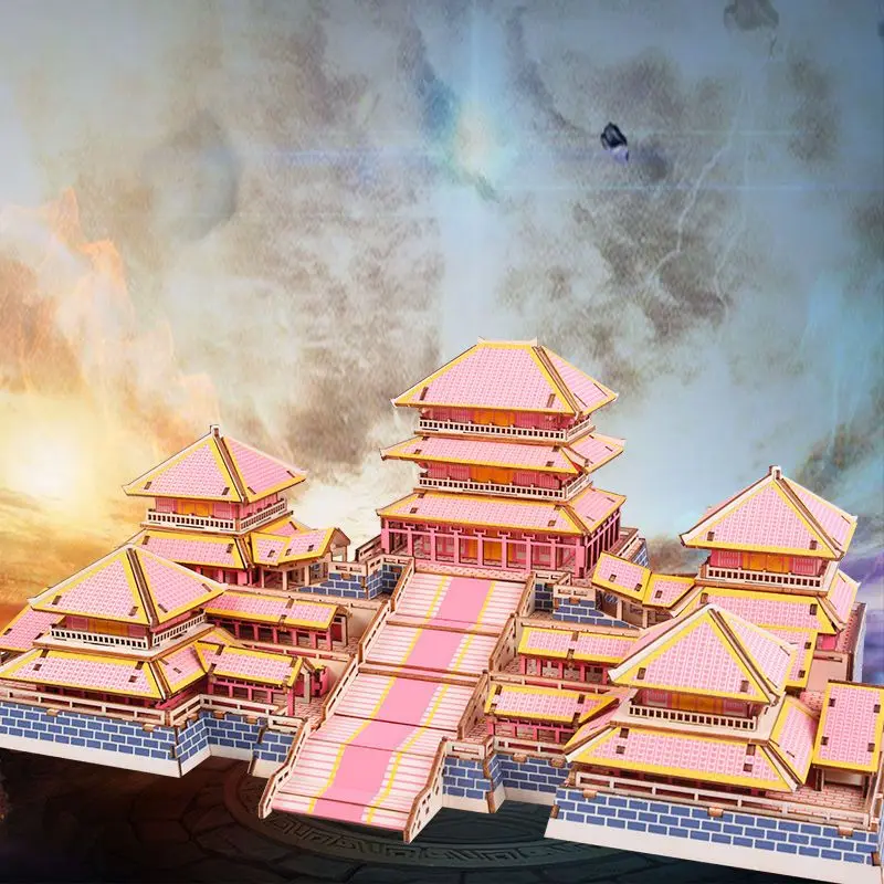 Afang Palace - в форме 3D DIY посылка из деревянного материала Новый многофункциональный