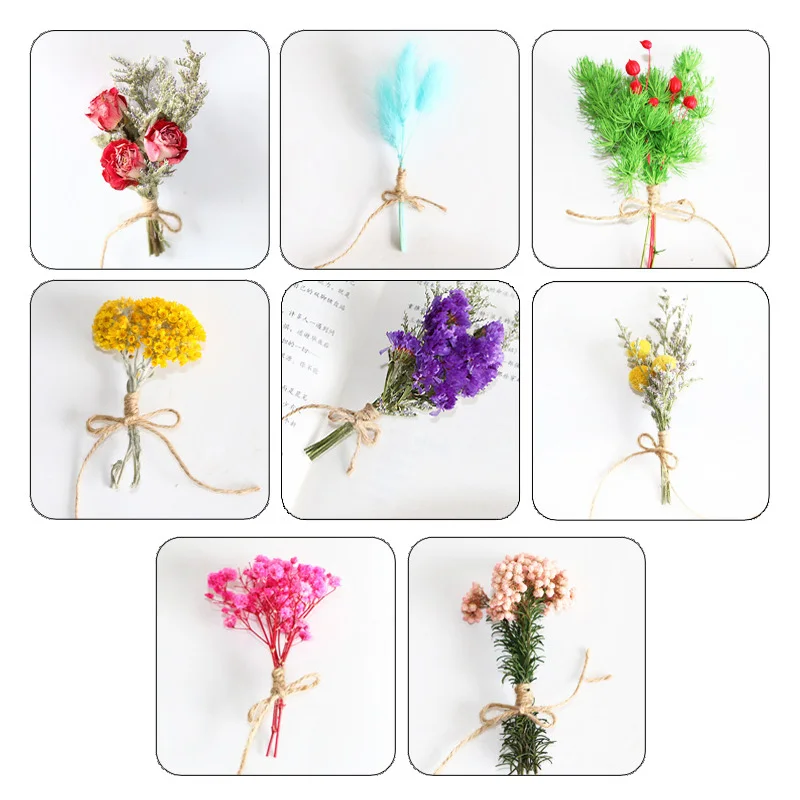 

1 Pc Mini Natural Bouquets Dried Flower Plant Stem Bunch for DIY Craft Card Decor Valentine's Day Home Party Wedding Supplies