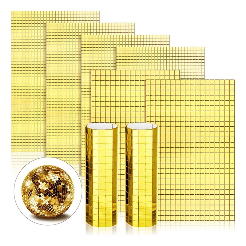 

8100 Pcs Self Adhesive Mirrors Mosaic Tiles 5 X 5 Mm And 10 X 10 Mm For DIY Disco Ball Craft Disco Stickers Home Vase