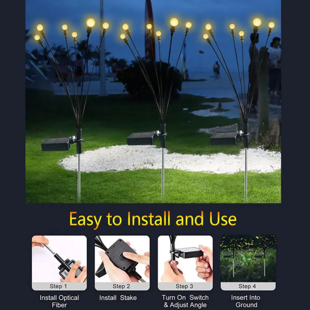 

Solar Garden Firefly Lamp Outdoor LED Lights Waterproof Garden Decoration Outdoor Firefly Lawn Lamps Modern Home Decoration