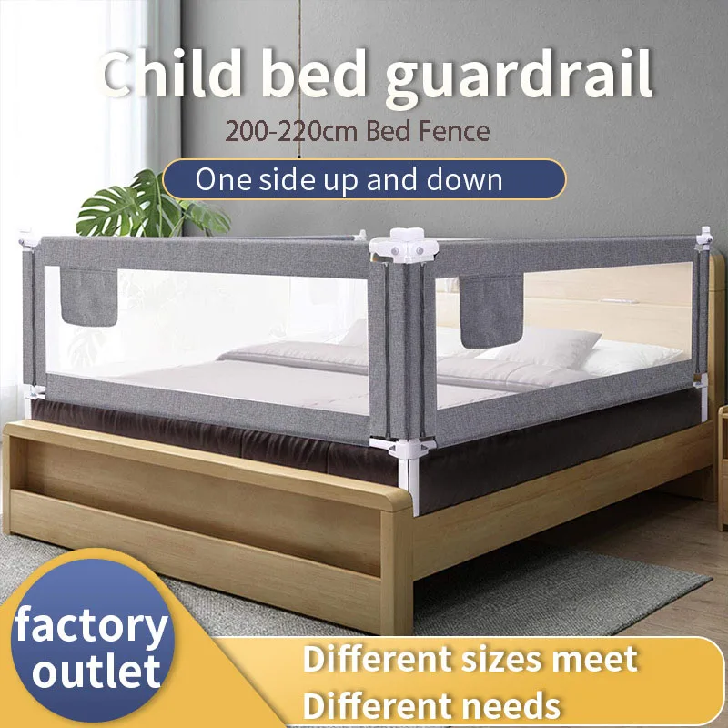 

200cm-220cm Adjustable Baby Bed Fence Playpen Children Bed Care Barrier Fence Safety Kids Gate Beds Crib Rails Safe Barrier