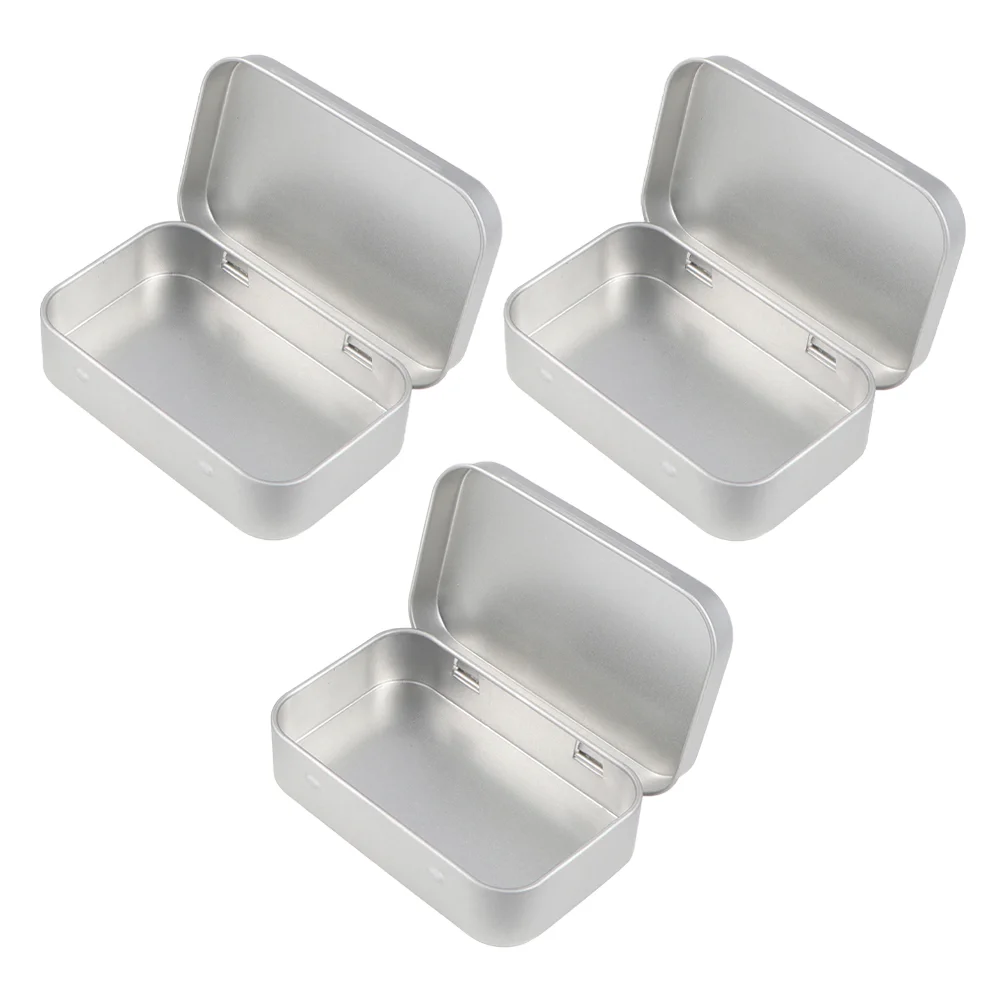 

3pcs Mini Size Empty Rectangular Storage Iron Box Mini Candle Iron Storage Box
