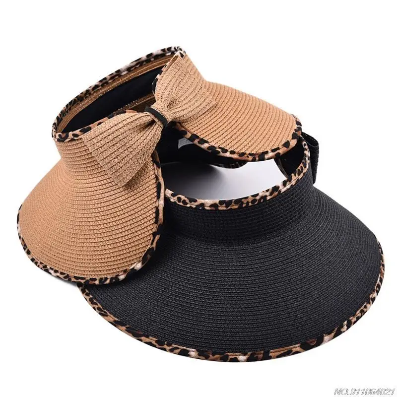 Модная леопардовая отделка пустая верхняя пляжная кепка с козырьком летняя