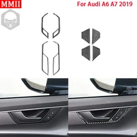 rrx real carbon fiber interior for audi a6 c8 a7 2019 2022 door handle door bowls decoration cover trim stickers car accessories