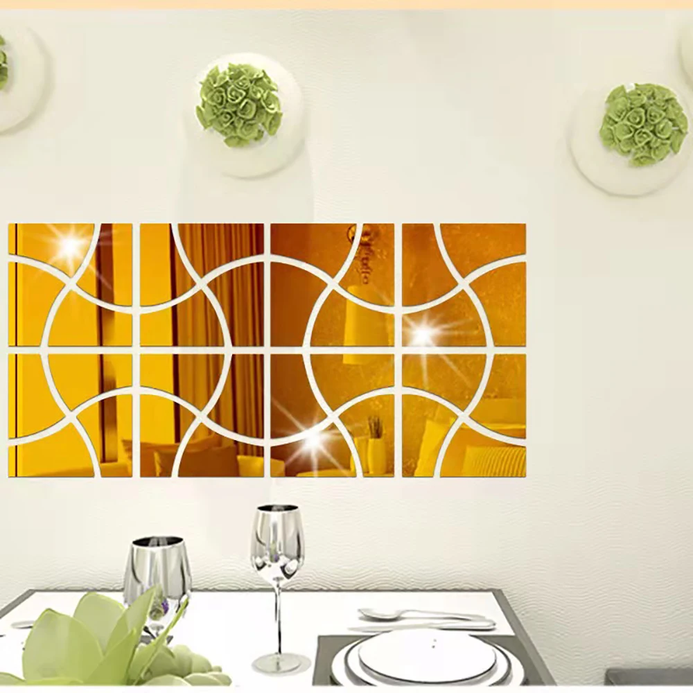 

Acrylic square three-dimensional mirror simple wall waterproof sticker DIY mirror sticker wall self-adhesive