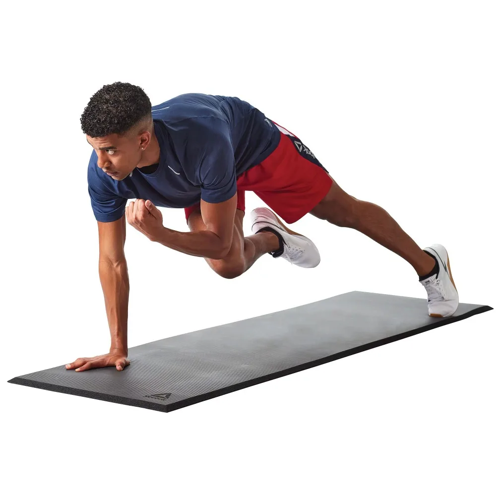

15mm Performance Fitness Mat Home Gym Floor Mats Black Air Matt Textured Ridges for Ultimate Traction Yoga Equipment