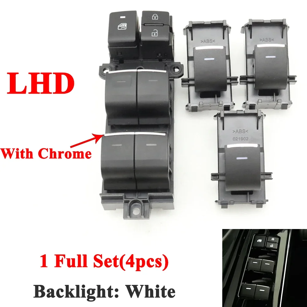 Для Toyota RAV4 Sienna Camry CHR Highlander Corolla Yaris светодиодный электрический стеклоподъемник с перекрестной подсветкой, кнопка управления