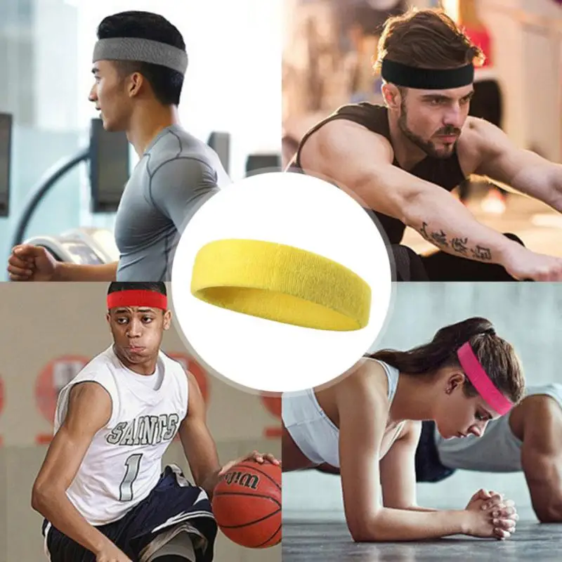 

Sports Sweatband Headband for Men Women Non-slip Elastic Cotton Hair Band for Yoga Running Fitness Sports Headwear Accessories