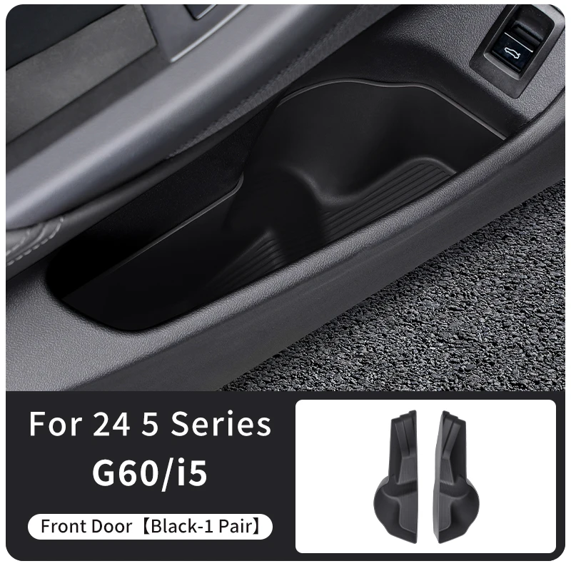 

Для BMW Series 5 G60 I5 2024 TPE ящик для хранения передних дверей автомобильный органайзер для внутренней двери лоток держатель для стакана с водой авто аксессуары для интерьера
