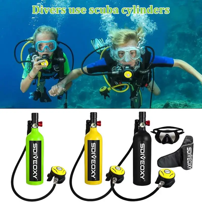 

SD700 1L Scuba Tank Diving Gear Mini Oxygen Cylinder Diving Bottle Underwater Breathing Device Snorkeling Set Backup Air Source