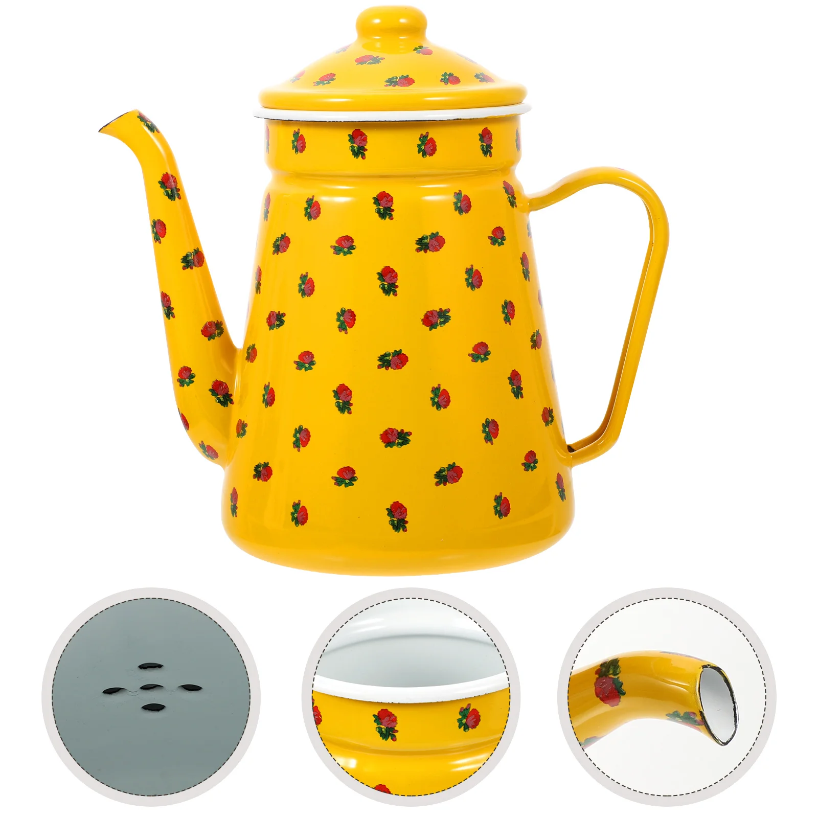 

Tea Pots Loose Enamel Coffee Kettle Oil Boiling Teapot Kitchen Water Milk Office
