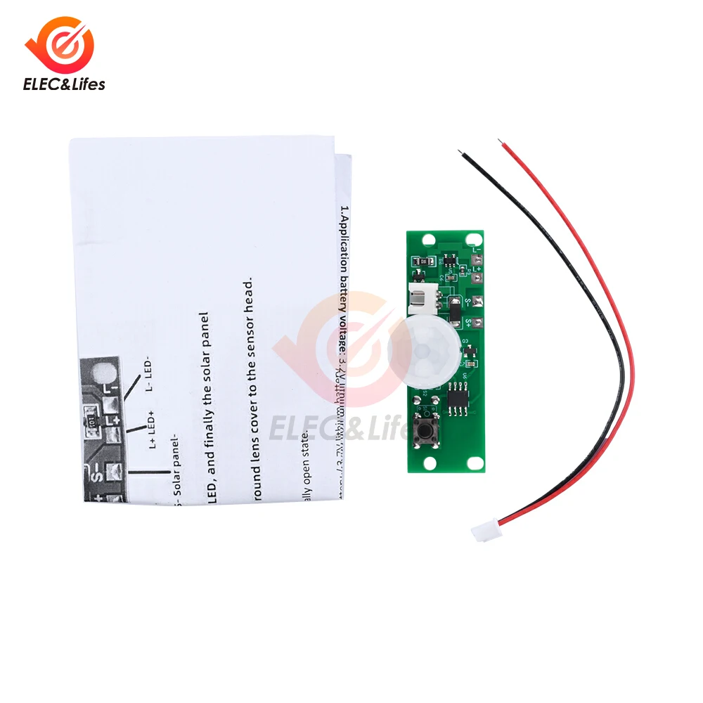 

3,7 В инфракрасный индукционный солнечный свет человеческого тела, печатная плата, плата управления солнечным настенным светом, 3 режима, PIR-контроллер настенного светильника
