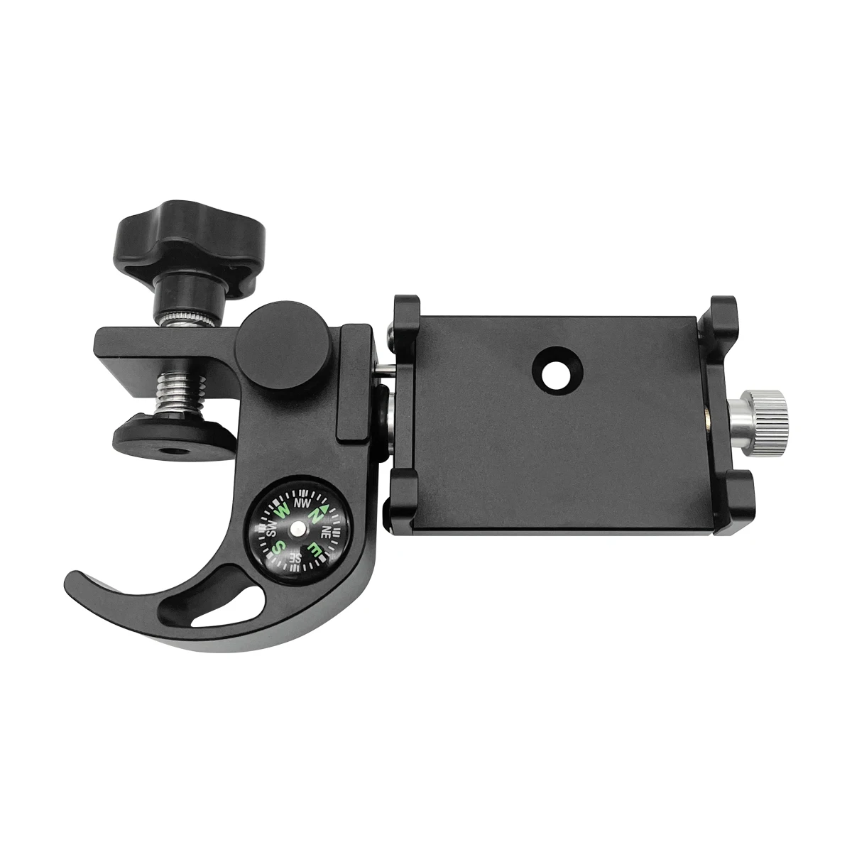 

High Quality Black GPS Pole Clamp With Compass Phone Holder Bracket Cradle For Data Collector Total Station
