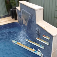 30cm length swimming pool and garden pool plastic waterfall cascade for wall