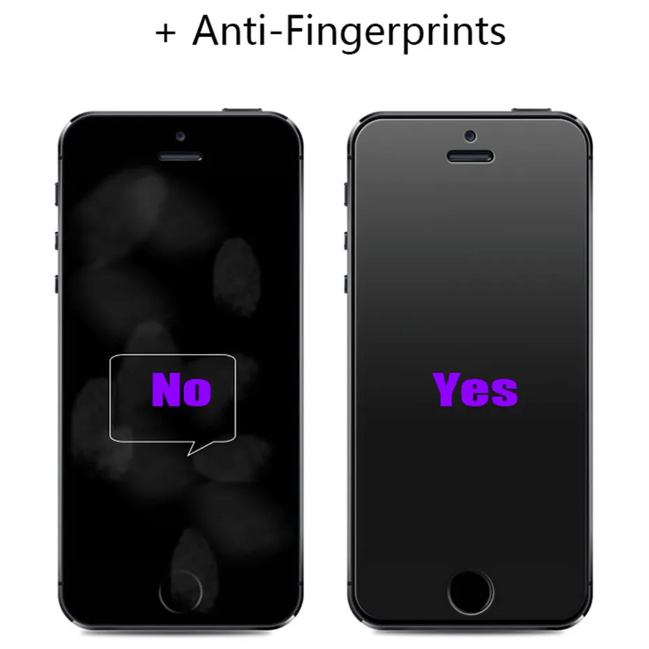 No fingerprint screen protector for iphone 8 7 6s X XR XS Max matte tempered glass on iphone 11 Pro 7 plus 5s se protective film