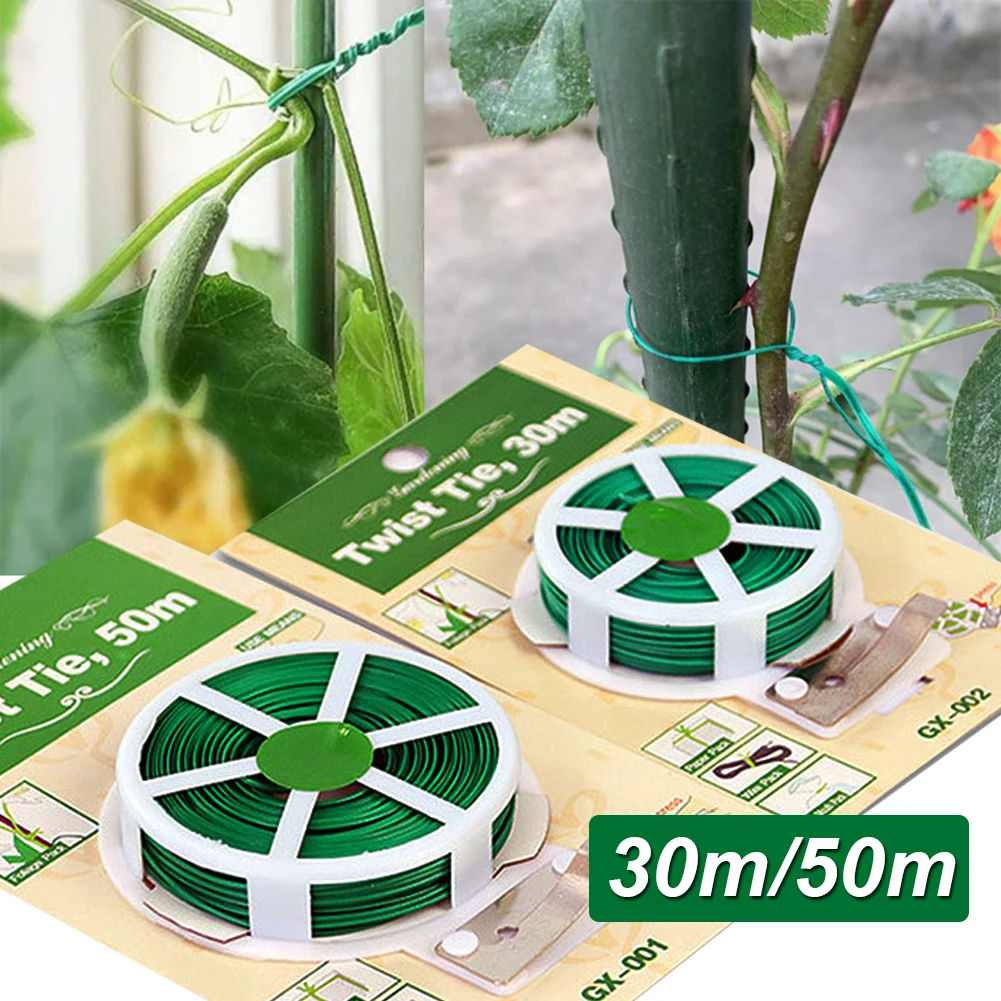 

Gardening Tie Wire Plant Climbing Rattan Flower With Fixed Wire Tie Wire Tool 30m/50m Self-contained Cutter Wrapping Plastic