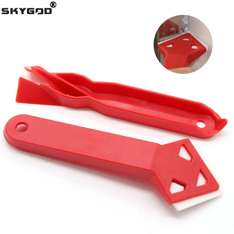 

2 Pieces/set of Hand Tools Tile Surface Glue Scraper Caulking Trimming Tool Bathroom Kitchen Floor Seam Trimming Tool