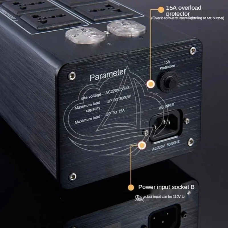 Профессиональный фильтр помех P20 3000W 15A для аудиооборудования с универсальной розеткой и грозозащитой (art.: 3920dcae7cc0a) - 3920dcae7cc0a