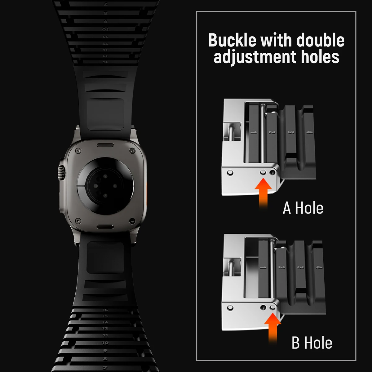 Фото Спортивный силиконовый ремешок для Apple Watch Ultra 2 49 мм 46 мм 45 мм 44 мм Роскошный металлический браслет для iWatch серии 10 9 8 7 6 5 4 Se ремешок №5