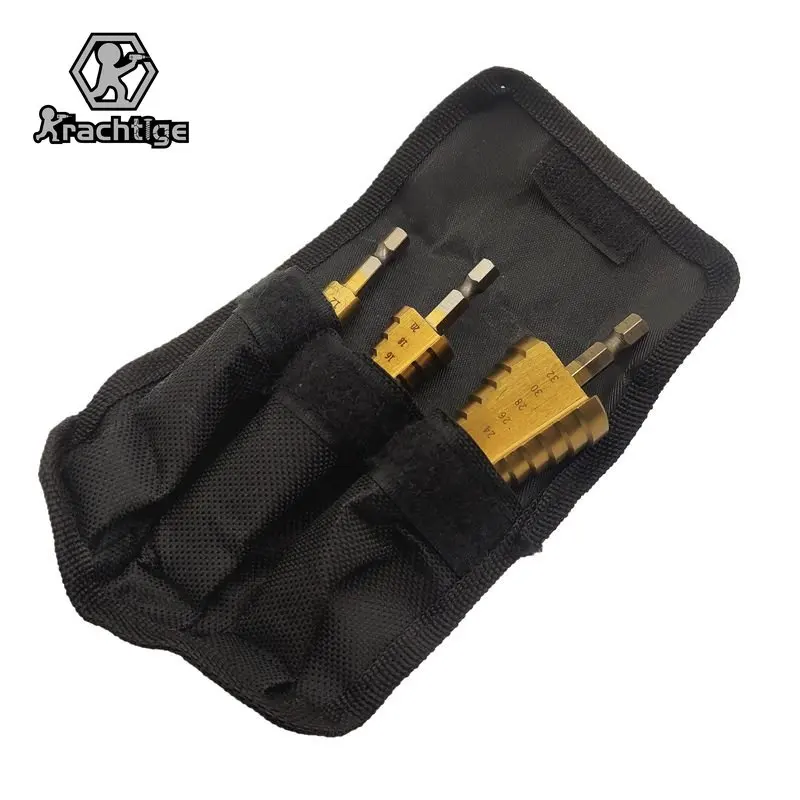 3pcs 4-12/20/32mm Hss Step Drill Bit Set Hole Cutter Metric Spiral Center  Titanium Coated Cone Taper Hex Drill Bits