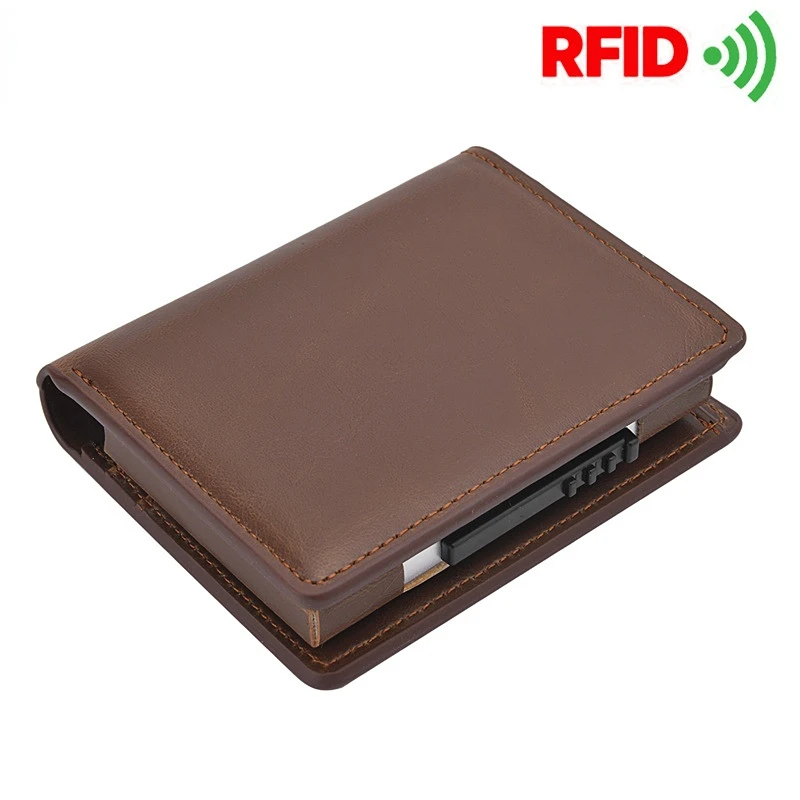 Новый мужской короткий бумажник автоматический всплывающий алюминиевый