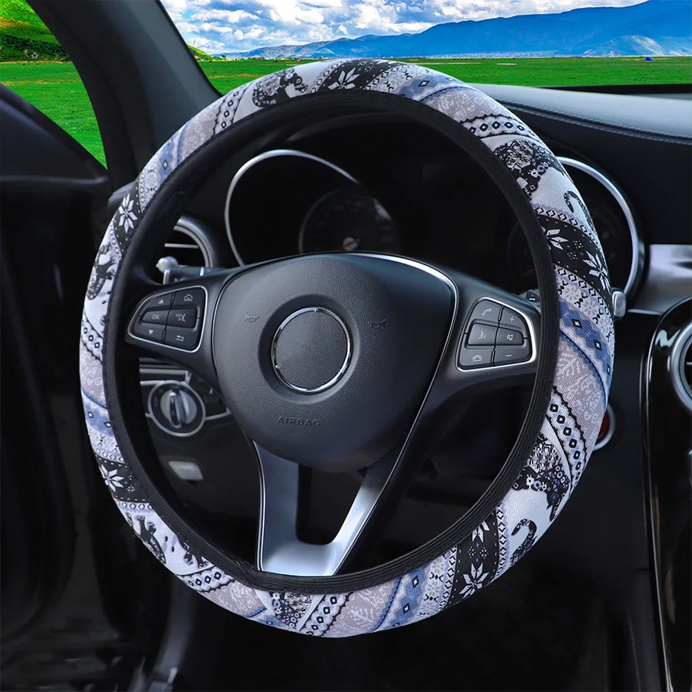 

Parts & Accessories Steering Wheel Cover 1* 1PACK 37-38CM Leather For Car Feel Soft /Easy To Install/comfortable