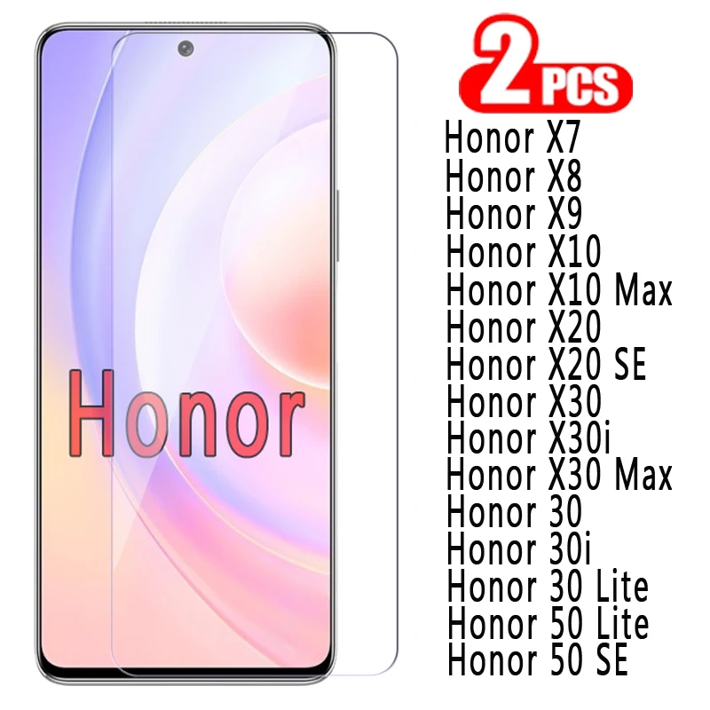Стекло для Honor X9 X8 X7 X20 X30i X10 X30 Max 30i 30 50 Lite SE, Защитная пленка для Honor X 7 8 9 10 20 30, стекло, 2-1 шт.