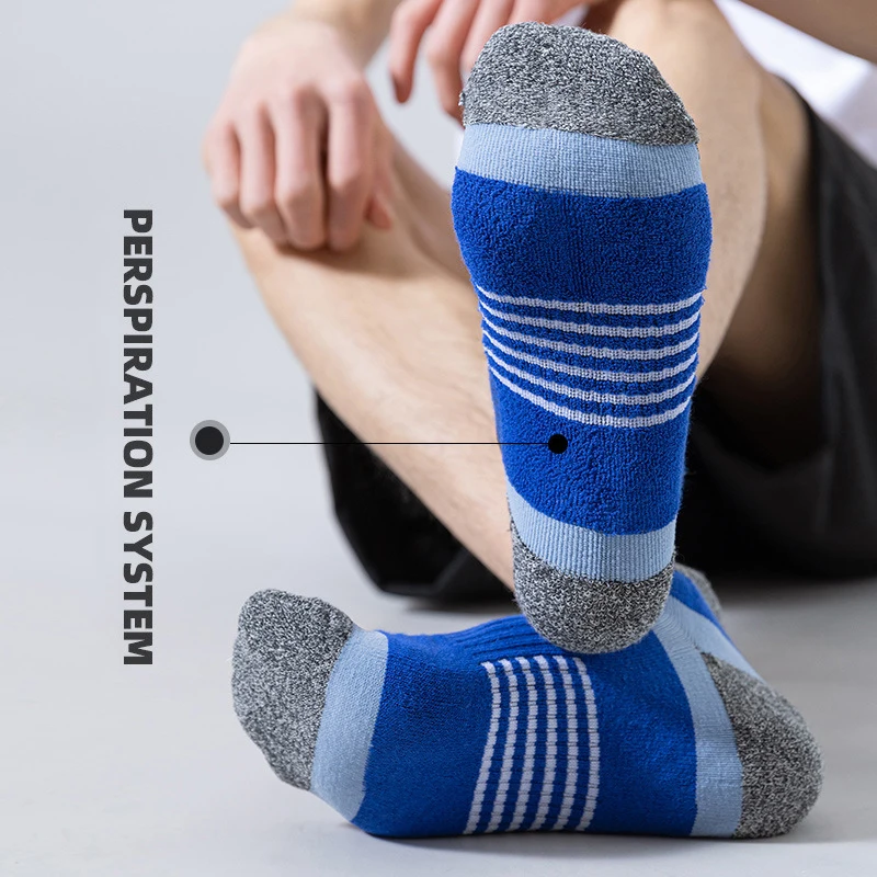 Sports Socks Sports Socks Men's Sock Shock Absorbing Terry Cotton Sweat Absorbing Running Breathable Mesh Basketball Towel Socks