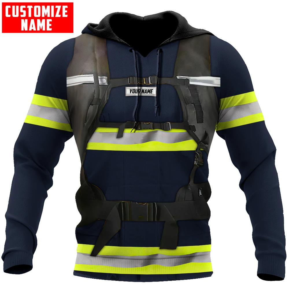 

Brave Firefighter Costume 3D Printed Hoodie Men's Street Casual Zippered Hoodie