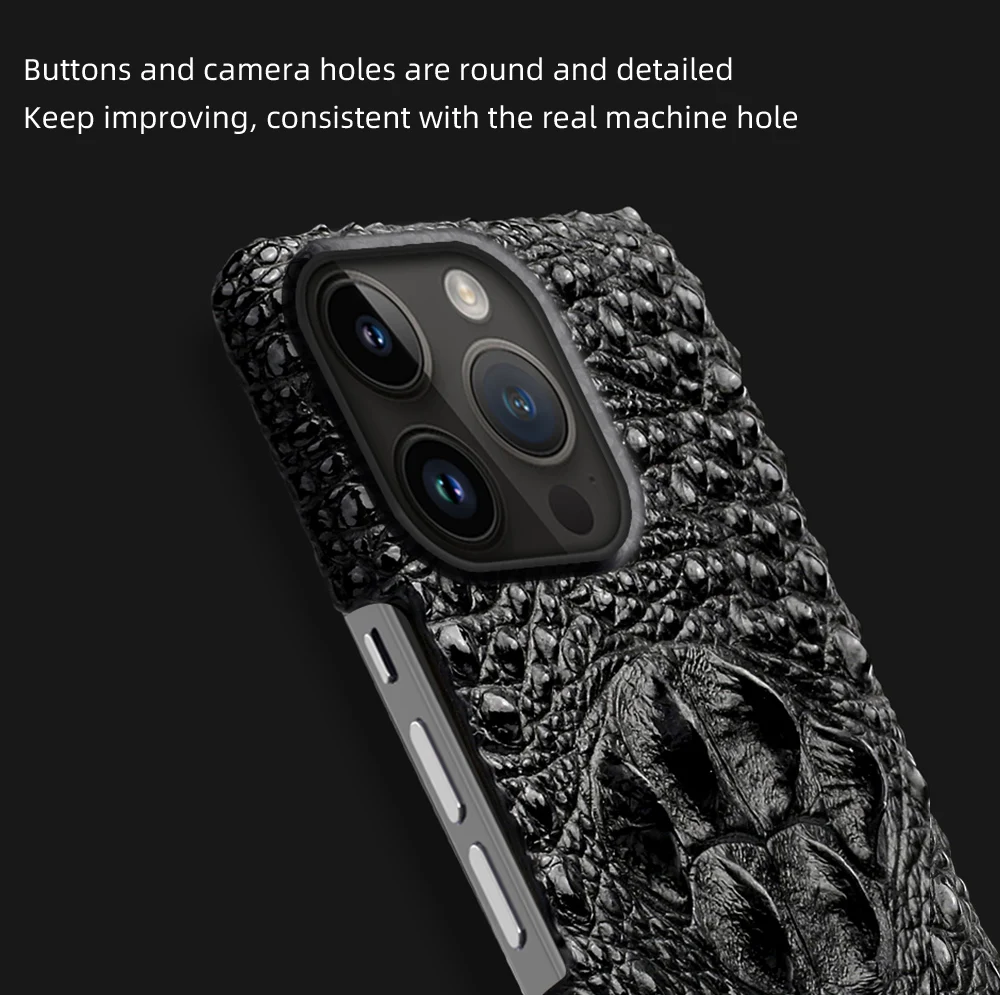 Genuine Leather 3D Crocodile head Phone Case for iPhone 13 14 Pro Max 12 Mini 11 12 Pro Max X XR XS 6 6S 7 8 Plus SE 3 2022 2020