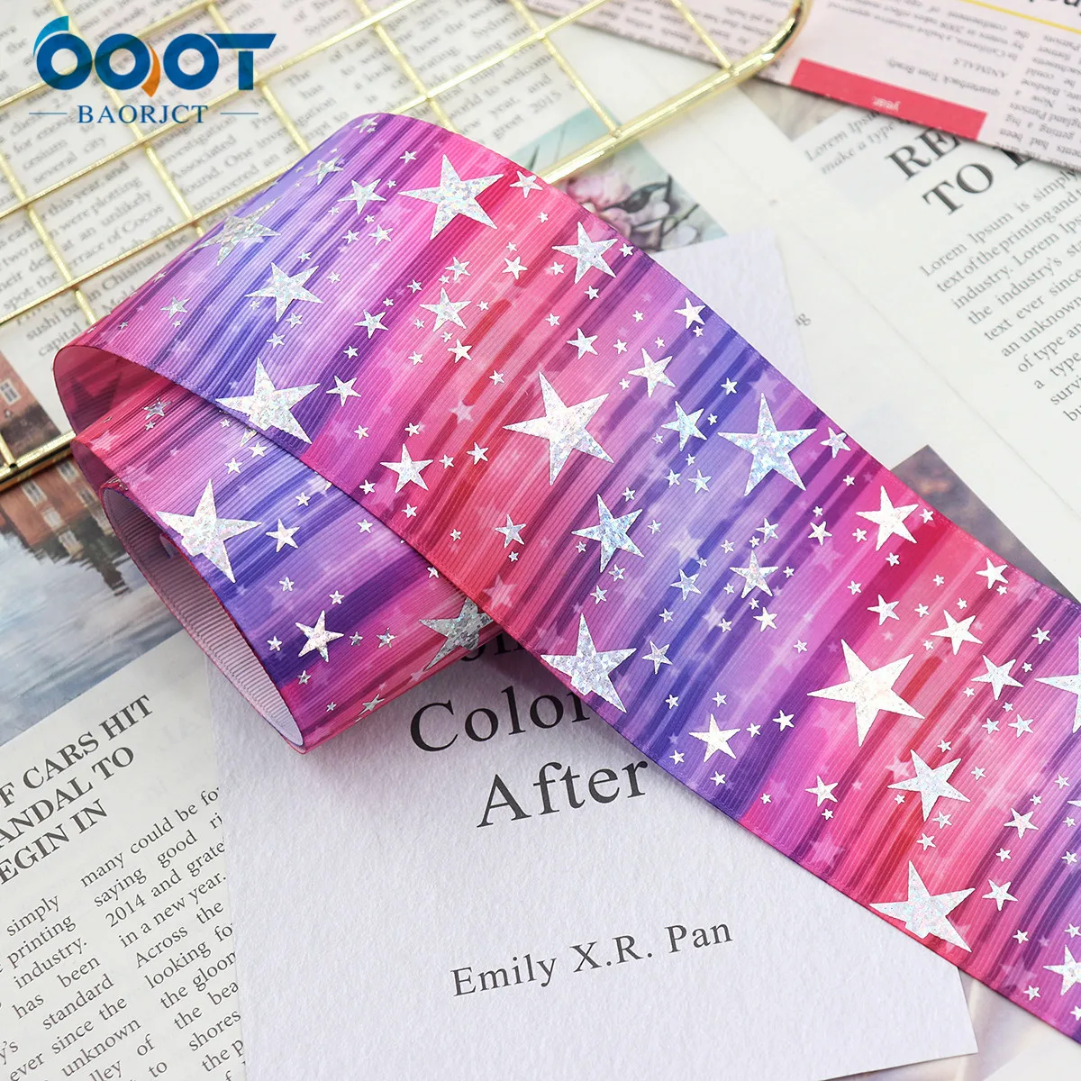 Цветные ленты для горячего тиснения с принтом в виде пятиконечной звезды 22307-3 75