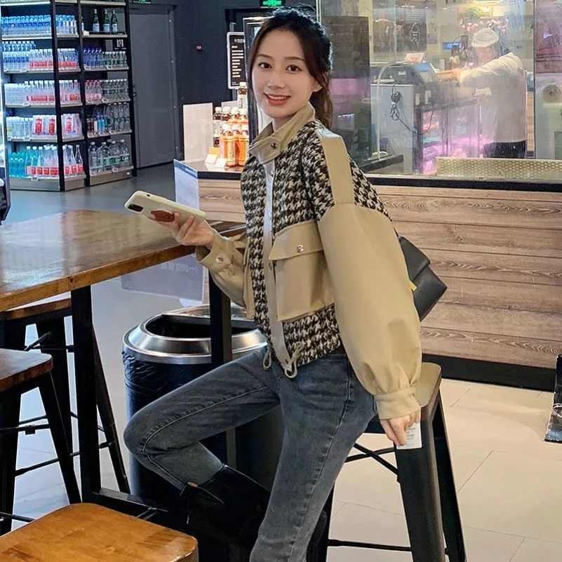 

Women Loose Pu Leather Patchwork Jacket Black Faux Leather Jacket Street Moto Biker Leather Coat Jacket Lady Casual Outerwear