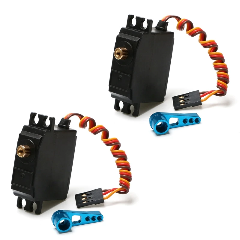 

2X Three Wire Metal Gear Servo With Metal 25T Servo Arm For Wltoys 12428 12429 1/12 RC Car Upgrade Parts Accessories
