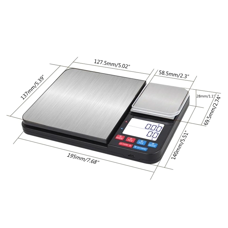 

Digital Kitchen Food Scales with Dual Platform weighing Design with Precision Accuracy & Tare Function Stainless Steel