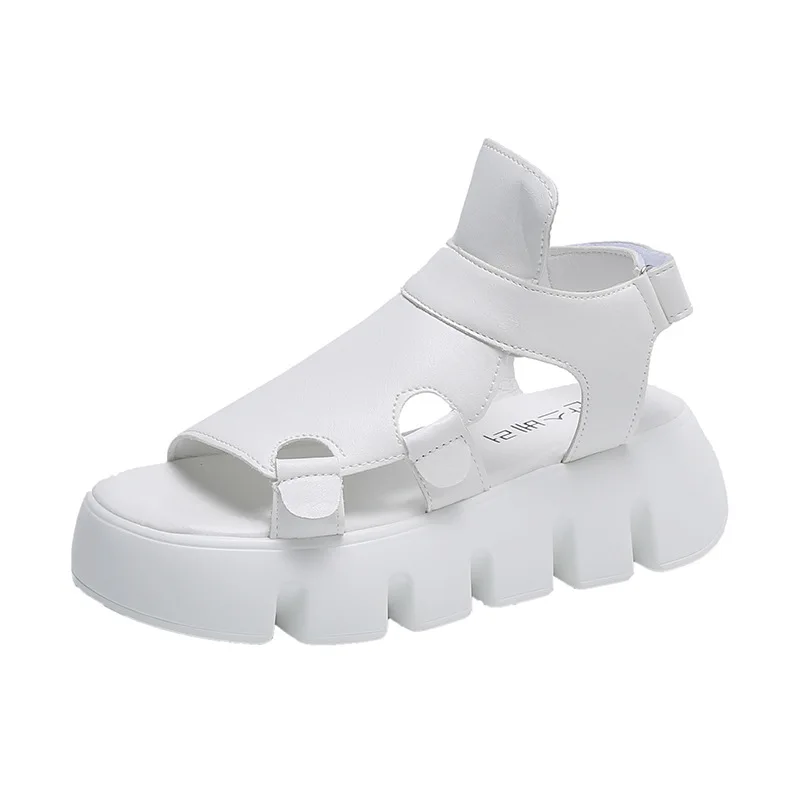 

2022 New Summer For Dropship Platform Sandals Hook & Loop Open Toe Chunky Breathable Woman Sandals Shoes