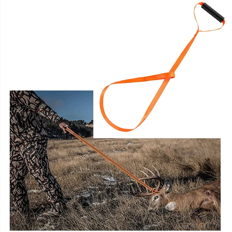 

150cm Deer Drag Harness Durable Multifunctional With Comfortable Handle Portable Dragging Pull Rope For Outdoor Equipment Farm