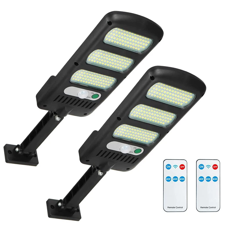 

Solar Motion Sensor Lights with 3 Working Mode IP 65 Waterproof Adjustable Solar Panel Wired Solar Powered 120 Leds 3000 Lumen