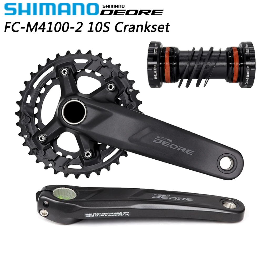 

Комплект кривошипников SHIMANO DEORE M4100 для горного велосипеда, 170 мм/175 мм, 26-36T, MT501, BB52, 2x1, 0 скоростей, оригинальные запчасти для велосипеда