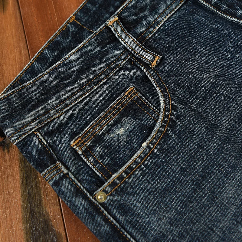 2023 Spring Summer New Casual Washed Jeans for Men Clothing Soft Cotton Streetwear Trousers Loose Oversize Ripped Jeans A5981