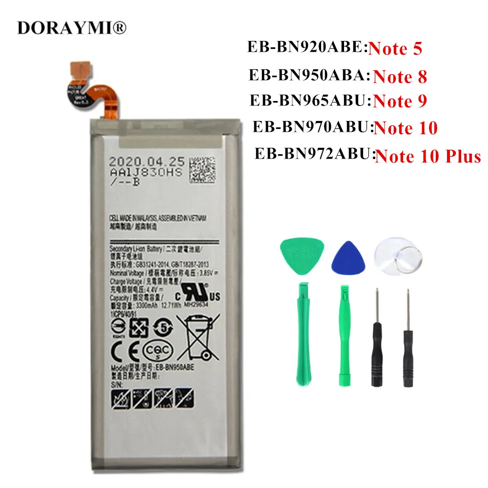 

Original EB-BN965ABU EB-BN970ABU EB-BN920ABE Battery For Samsung Galaxy Note 5 8 9 10 Note10 Plus N920 N960N Phone Batteries