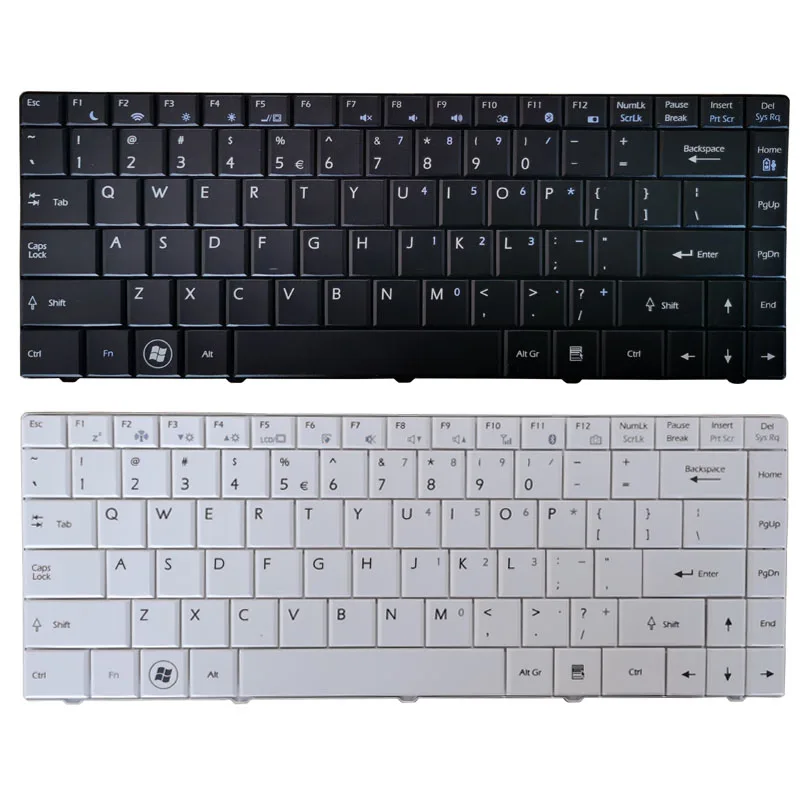 NEW US laptop keyboard For MSI X320 X300 X340 X400 Tastatur Medion Akoya Mini E1312 E1313 black/white