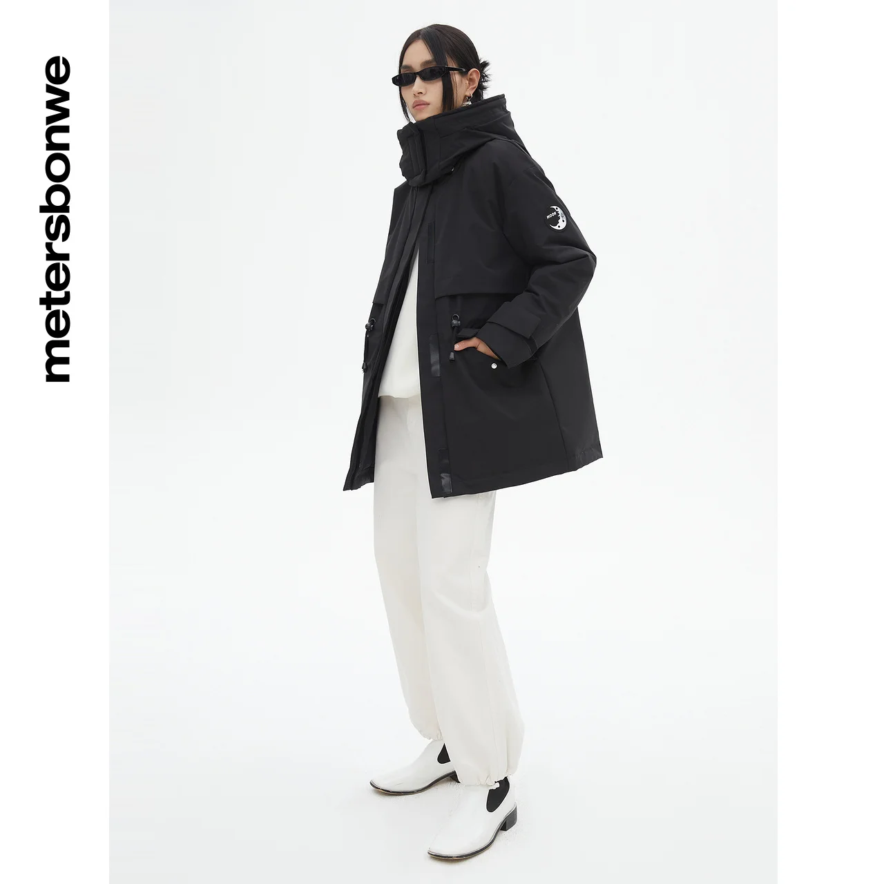 Metersbonwe Hooded Windproof Parker Down Jacket Women Winter Warm Coat Anti-snow Down Coat Female Print Outerwear Brand Clothing