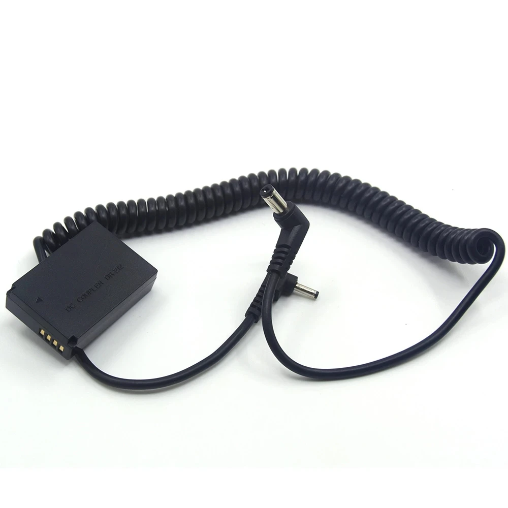 

DR-E12 DC Coupler LP-E12 Dummy Battery With 3.0*1.1mm Male to 5.5*2.1mm Male Spring DC Cable For Canon EOS M M2 50 M10 M100