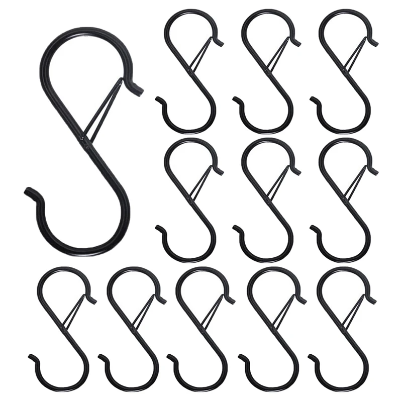 

36PCS S Hooks For Hanging - S Shaped Hooks For Kitchen Utensil And Closet Rod - Black S Hooks For Hanging Plants,Pots